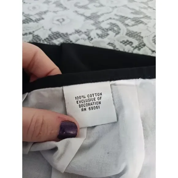 Cotton Black & White Floral Midi Skirt - Picture 6 of 12